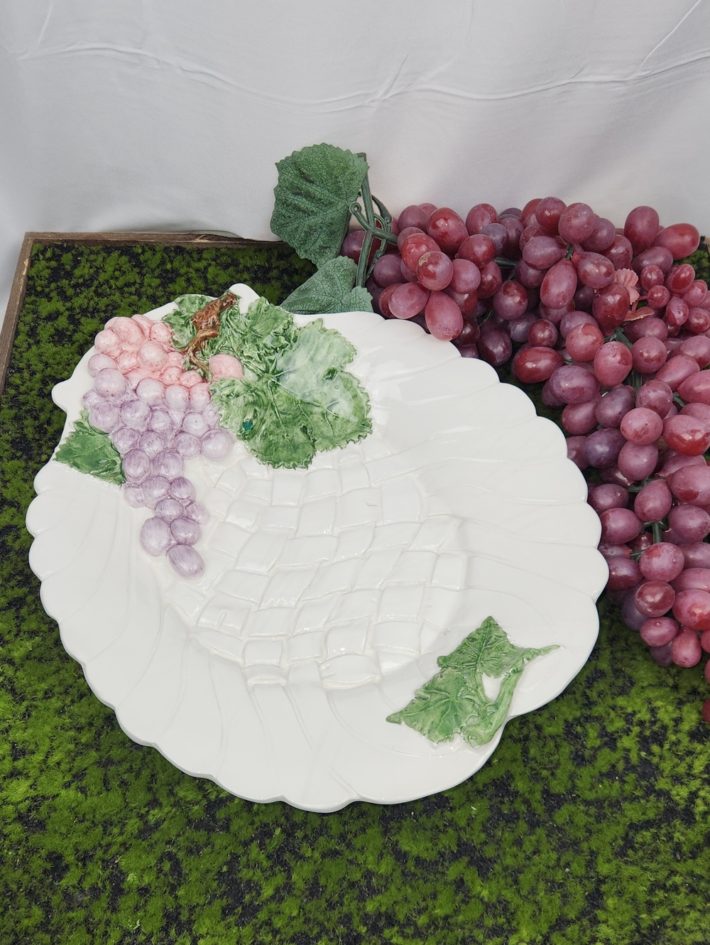 Vintage Carraro Italy Majolica Serving Platter 1970s, Model #1221 14X12"